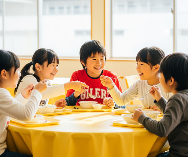 子ども食堂で子どもたちが食事をしているイメージ